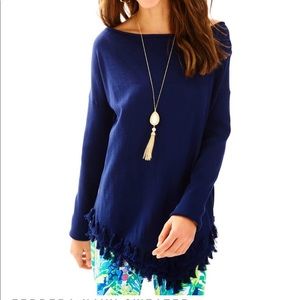 Lilly Pulitzer Ferrera Navy Sweater Sz Small